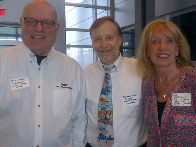 WAC speakers Dave Franson (Wichita Aero Club president), Richard Harris (Centennial chairman), and Molly McMillin (Editor, <i>The Weekly of Business Aviation</i>)