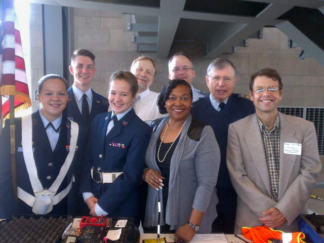 Civil Air Patrol Honor Guard and officials with Centennial dignitaries